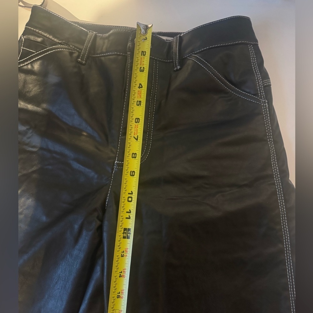 Simonett Kika High Waisted Vegan Leather Pants in Black Medium - Picture 13 of 14